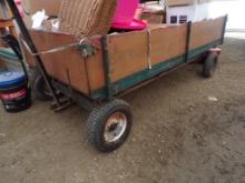 93'' x 46'' Pull Behind Wooden Wagon with Removable Sides