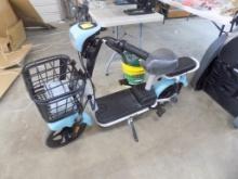 New Electric Bike/Scooter with Charger, Blue and White
