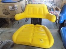 New Yellow Tractor Seat, Built In Suspension, Back Support, Slide Adjusters