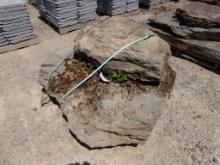 (2) Lg Fossiled Field Stone Stepper Stones, 10'' - 14'' x Lg Sizes - Sold b