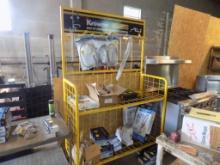 Krown Yellow Wire Display Rack, 54'' Wide, 7' Tall, (2) Shelves with Row of