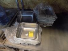 Group of (18) New 1/6th Stainless Prep Pans, Selling as a Lot