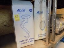 (2) New Beaters for Commercial 20 Qt. Mixer - (1) ''D'' Stainless Steel Whi