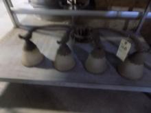 4 Fixture Wall Sconce, Antique Looking, Frosted Glass Globes