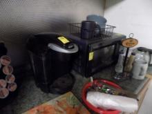 Keurig 1 Cup Coffee Maker and Black Sharp Carousel Microwave (Back Room)