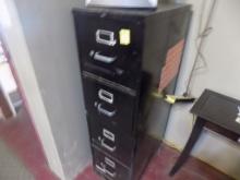 Black 4 Drawer File Cabinet and Tan 4 Drawer File Cabinet, Both Hon's (Upst