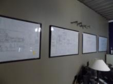 (4) 37'' x 25'' Poster Frames on the Wall (Upstairs Office)