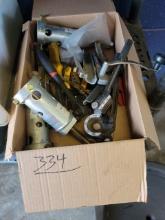 Box Of Misc Tools, Fan Blade, Pullers, Tubing Bender Wire Splitter And Misc