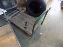 Green Platform Cart with Wooden Platform, 36'' x 24''