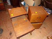 Flip-Top End Table w/UpperShelf 18'' x 28'', 2-Drawer Filing Cabinet