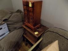Small Wooden End Table and 5 Drawer Jewelry Box (Sm. Den off Kitchen)