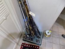 Approx (8) Loose Fishing Rods and (9) Asst Reels in Tote - Mostly Light Act