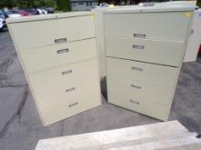 (2) 5 Drawer Lateral Filing Cabinets, 42'' x 18'' x 65''