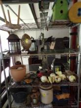 Contents of Wire Shelf (Marked G) - Hanging Solar Lanterns, Assorted Lawn/G