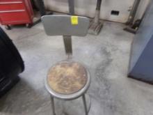 Tall Steel Shop Stool w/Back Rest