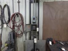 Welding Exhaust Arm and Fan Attached to Wall, Has Variable Speed 3 Phase Fa