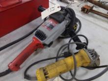 4 1/2'' DeWalt Hand Grinder and Milwaukee 7 - 9'' Hand Grinder, Both Corded