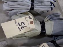 (3) Pair of New Leather Work Gloves with Cuffs Size Large