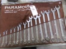 Paramount Combination Wrench Set. SAE, (16) Pcs., 1/4'' to 1 1/4''