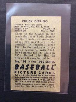 1952 Bowman #198 Chuck Diering
