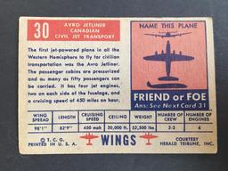 1952 Topps Wings Friend or Foe #30 Avro Jetliner
