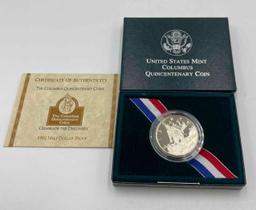 Modern Commemoratives: US Mint 1992 Columbus 50... coin, 2003 National Wildlife Refuge System