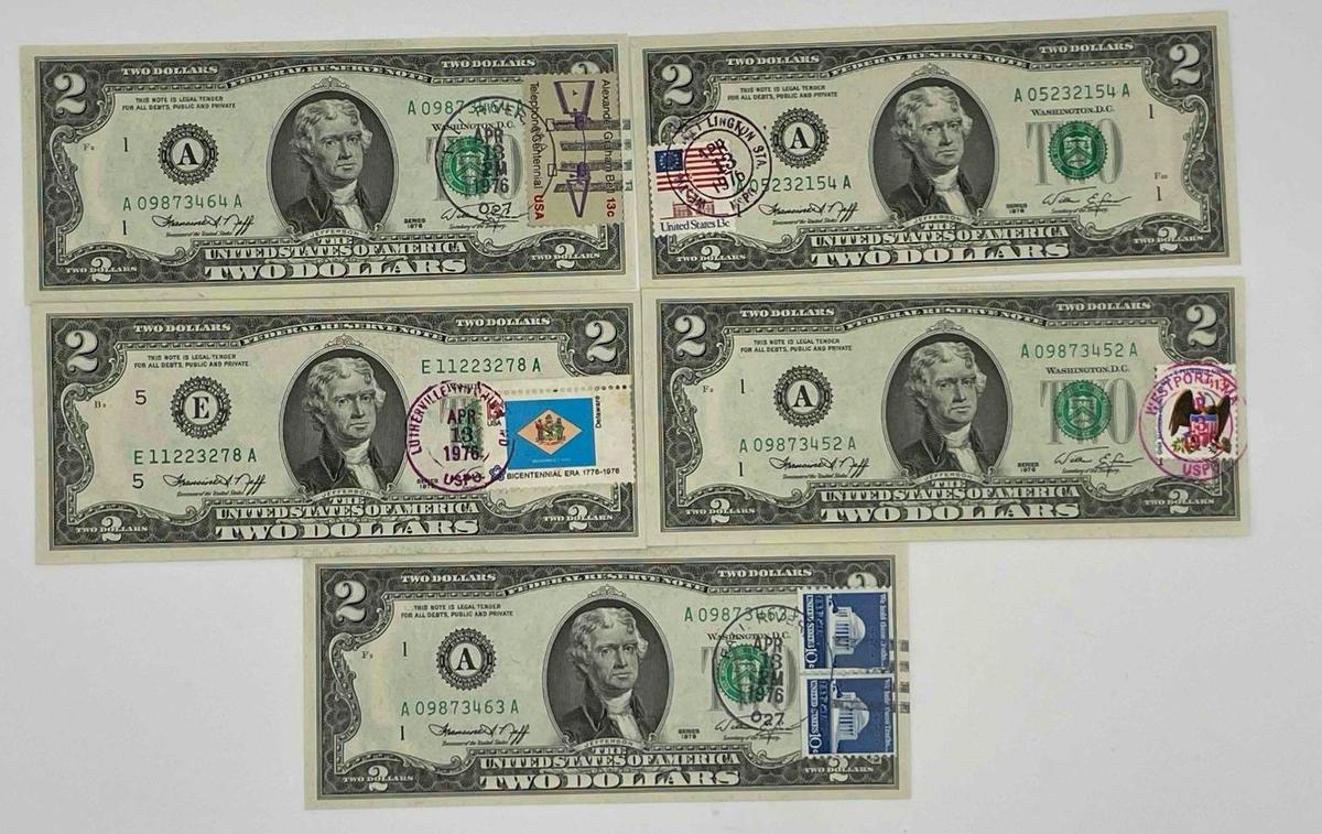 April 13, 1976 (4) Boston, (1) Richmond First Day Issue $2.00 FRN