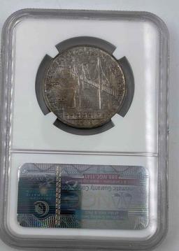 1936 US Bay Bridge Silver half dollar. NGC MS-64.