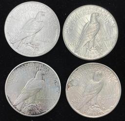 (2) 1922, 1923, 1927 Silver Peace dollars (4 coins total)