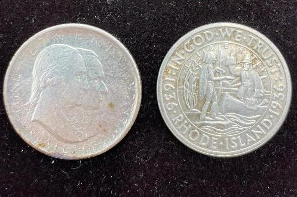 1936 Rhode Island & 1926 Sesquicentennial commemorative half dollars (2 coins total)