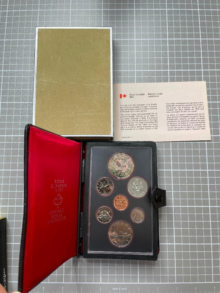 CANADA: 1974, 1977, 1978 & 1980 Double Dollar sets (4 sets total).