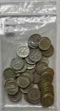 $5.00 face value in US 90% Roosevelt Silver dimes. (50 pieces)