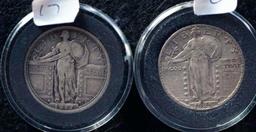 1917 Type 1 and 1925 Standing Liberty quarters (2 pcs).