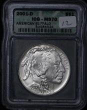 2001D American Buffalo Modern Commemorative Silver $1.00 ICG MS70