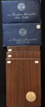 Silver Eisenhower $1.00; 1971S & 1974S "Blue" uncirculated & 1971S, 1972S & 1973S "Brown" Proof (5