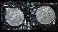 CANADA: 1964 & 1965 Silver, 1974 Cased Silver & 1968 nickel dollars (4 pcs).