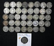 $2.00 face value in US 90% silver war nickels.