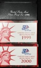 1998, 1999, 2000 Silver US Proof Sets (3 sets)