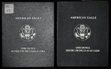 2006 & 2007 Silver $1.00 Eagle - uncirculated in mint packaging (2 pcs).