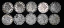 (10) 1883 No Cents Liberty nickels