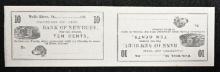 Vermont Scrip: 186_ Bank of Newbury, Wells River, 10 cent pair, unissued remainder.