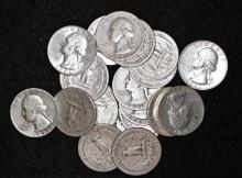 $5.00 face value in US 90% Silver Washington quarters.
