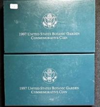 (2) 1997 US Botanic Garden Silver Dollars, uncirculated & proof (2 pcs).