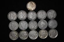 1883 No Cents, 1891, 1899, 1903, 1904 & 1907-1912 Liberty Head nickels, and 1913 Type 1, 1917, 1920,