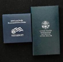 1990 Eisenhower & 2009 Braille Bicentennial US Silver dollars Proof (2 pcs).