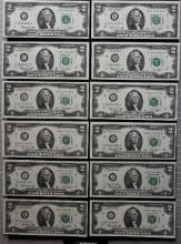 1976 $2.00 Federal Reserve Note district set (12 pcs.)