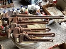 Pail Of Pipe Wrenches
