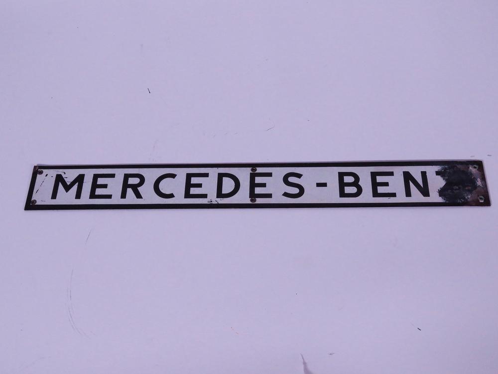 CIRCA 1950S MERCEDES-BENZ TIN DEALERSHIP SIGN