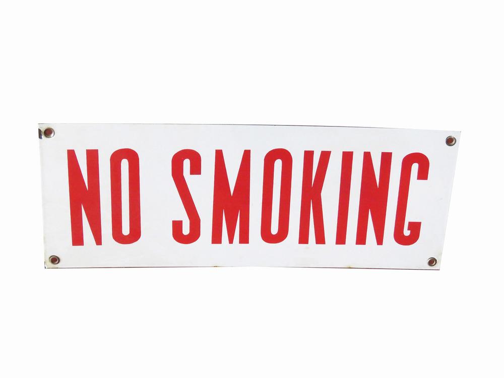 1950S "NO SMOKING" PORCELAIN SIGN