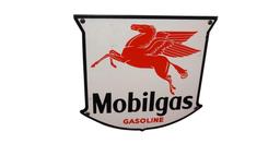 LATE 1940S-EARLY '50S MOBILGAS PORCELAIN PUMP PLATE SIGN